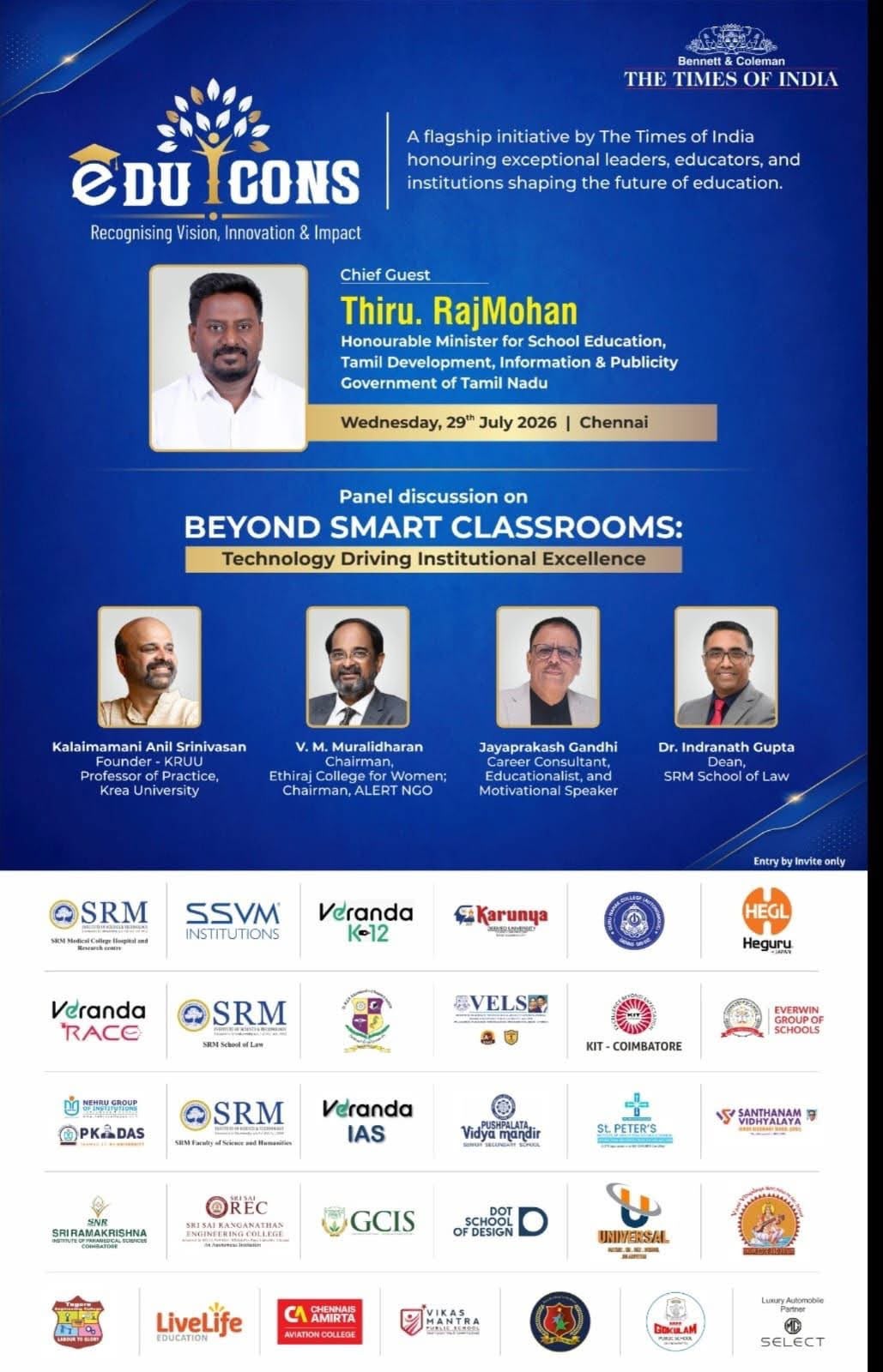 EDUICONS Award by Times of India